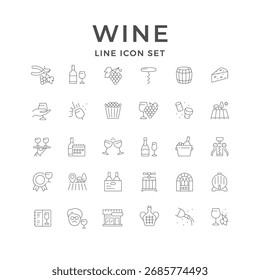 Establecer iconos de línea de vino