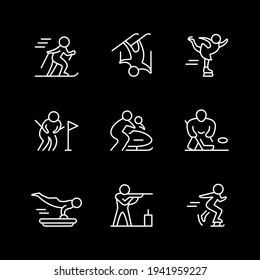 Set line icons of winter sport