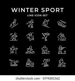 Set line icons of winter sport