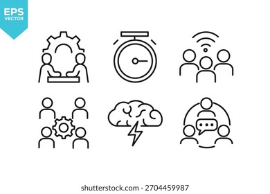 Conjunto de iconos de línea Taller. Iconos de contorno colección ilustración de stock