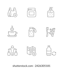Set line icons of zero waste
