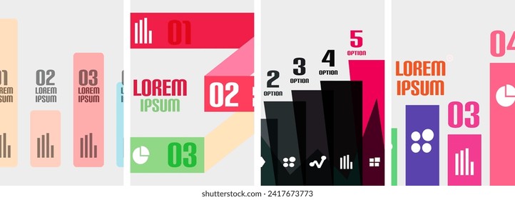 Set of line infographic backgrounds. Vector illustration For Wallpaper, Banner, Background, Card, Book Illustration, landing page
