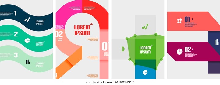 Set of line infographic backgrounds. Vector illustration For Wallpaper, Banner, Background, Card, Book Illustration, landing page