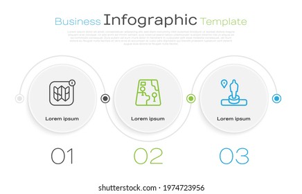 Set line Infographic of city map, City navigation and Location and monument. Business infographic template. Vector