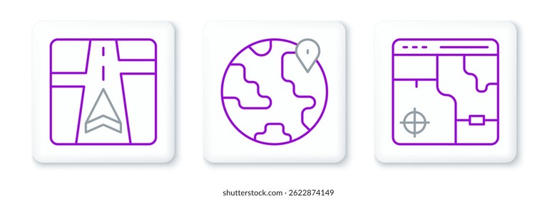Infografía del mapa de la ciudad, dispositivo Gps con e Locación en el ícono del globo. Vector
