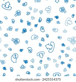 Set line Information, Telephone 24 hours support and  on seamless pattern. Vector
