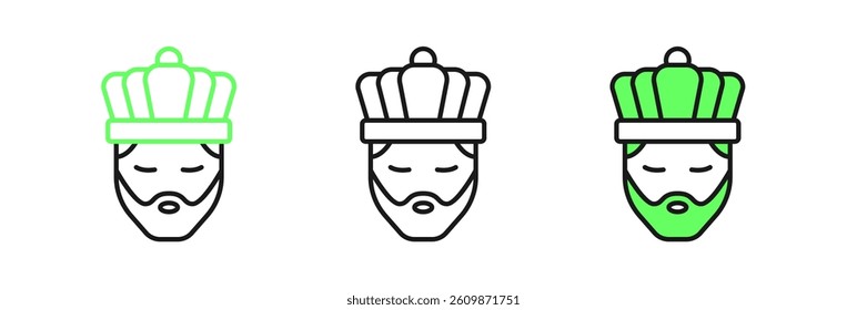 Set line King with crown icon isolated on white background.  Vector