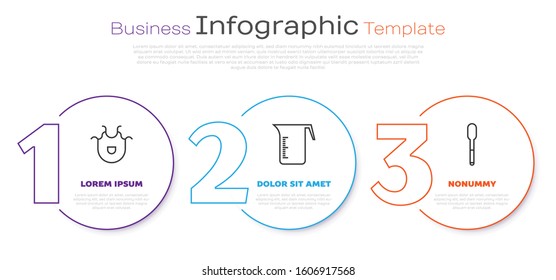 Set line Kitchen apron, Measuring cup and Spoon. Business infographic template. Vector