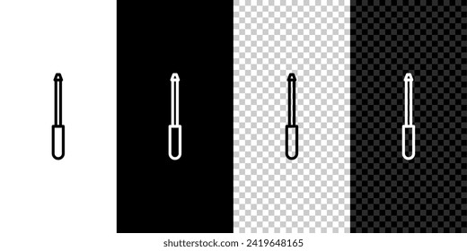 Set line Knife sharpener icon isolated on black and white background.  Vector Illustration