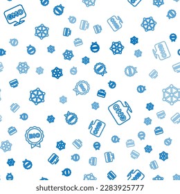Set line Label for bio healthy food, GMO and  on seamless pattern. Vector