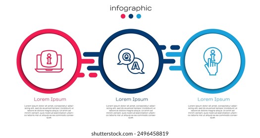 Set line Laptop with information, Question and Answer and Information. Business infographic template. Vector
