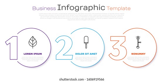 Set line Leaf, Garden trowel spade or shovel and Grass and weed electric string trimmer. Business infographic template. Vector