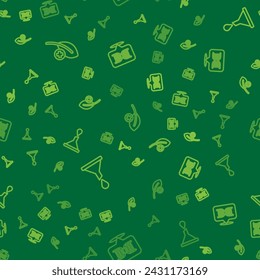 Set line Leaf or leaves, Funnel filter and DNA symbol on seamless pattern. Vector