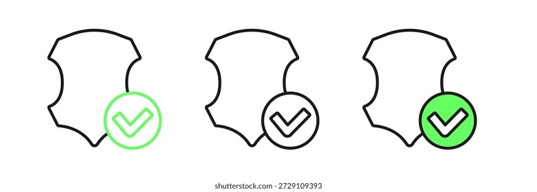 Set line Leather icon isolated on white background.  Vector