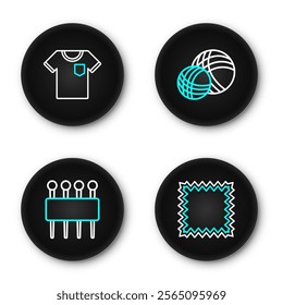 Set line Leather, Needle for sewing, Yarn ball and T-shirt icon. Vector