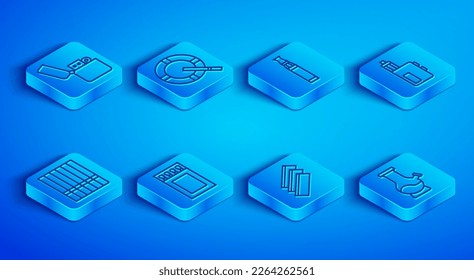 Set line Lighter, Ashtray with cigarette, Electronic, Matchbox and matches, Cigarette rolling papers, Vape mod device,  and Bong icon. Vector