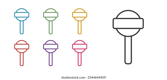 Set line Lollipop icon isolated on white background. Food, delicious symbol. Set icons colorful. Vector