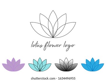 Set line lotus flower or flower of life. sacred geometry. Colorful ornament. esoteric or spiritual symbols. Vector isolated on white background