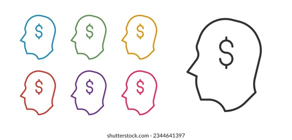 Set line Lucky player icon isolated on white background. Set icons colorful. Vector