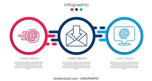 Set line Mail and e-mail, Envelope and Mail and e-mail on speech bubble. Business infographic template. Vector
