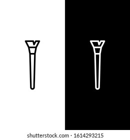 Set line Makeup brush icon isolated on black and white background.  Vector Illustration
