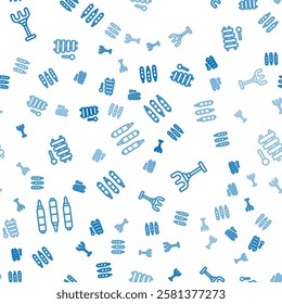 Set line Marker pen, Rake toy and Xylophone on seamless pattern. Vector