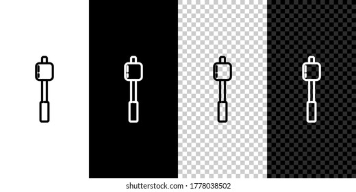 Set line Marshmallow on stick icon isolated on black and white background. Vector Illustration