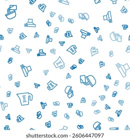 Set line Measuring cup, Saucepan and Kitchen extractor fan on seamless pattern. Vector