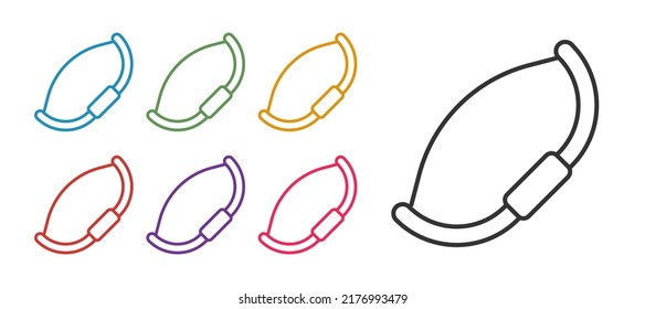 Set line Medieval bow icon isolated on white background. Medieval weapon. Set icons colorful. Vector