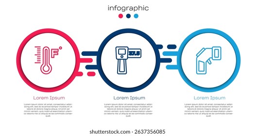 Set line Meteorology thermometer, Digital and . Business infographic template. Vector