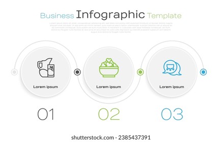 Set line Milk jug or pitcher and glass, Cottage cheese and Udder. Business infographic template. Vector