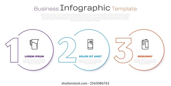 Set line Milk jug or pitcher, Glass with milk and in plastic bottle. Business infographic template. Vector