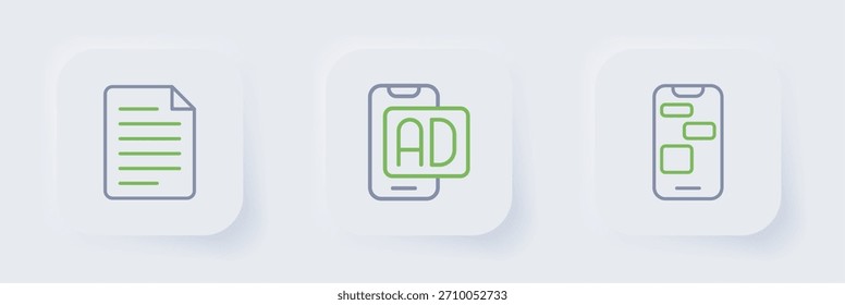 Establecer línea móvil 24 horas de Asistencia, publicidad y archivo de documentos icono. Vector
