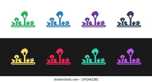 Set line Mold icon isolated on black and white background.  Vector Illustration