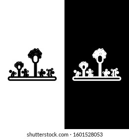 Set line Mold icon isolated on black and white background.  Vector Illustration