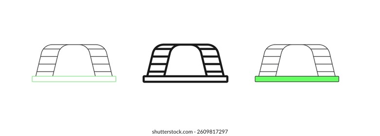Set line Monkey bar icon isolated on white background.  Vector