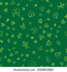 Set line Motocross motorcycle helmet, Bungee jumping and Speedboat on seamless pattern. Vector