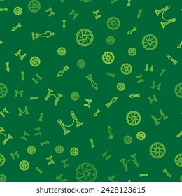 Set line Movie trophy, Rope barrier and Camera shutter on seamless pattern. Vector