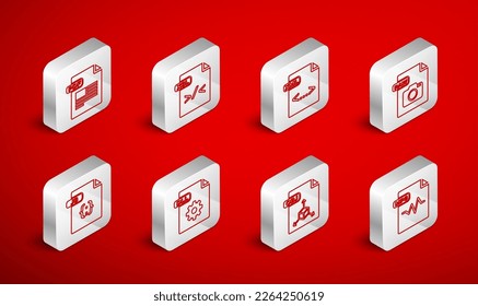 Establezca el documento de archivo MP3 de línea, el icono XSL, XML, RAW, OBJ, PDF, DLL y JS. Vector