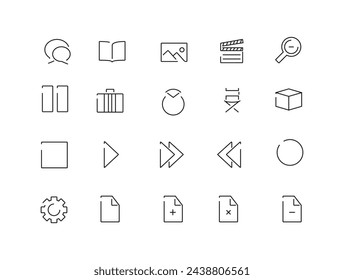 Set of line Multimedia icons