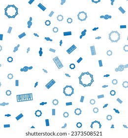 Set line Music synthesizer, Tambourine and Treble clef on seamless pattern. Vector