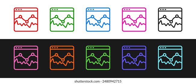 Icono de ecualizador de onda de música aislado sobre fondo blanco y negro. Onda sonora. Tecnología de ecualizador digital de audio, panel de consola, pulso musical.  Vector
