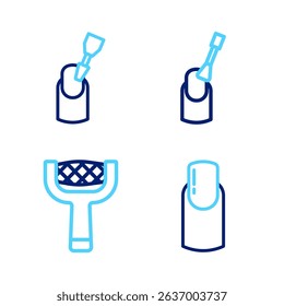 Set line Nail manicure, file,  and Milling cutter for icon. Vector