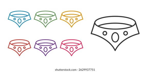Definir linha Ícone colar isolado no fundo branco. Defina os ícones com cores. Vetor