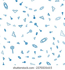 Setzen Sie die Linie Neptun Trident, Candy und Flying Fleet auf nahtlose Muster. Vektorgrafik