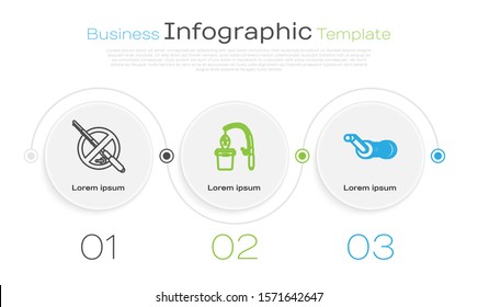 Set line No fishing, Fishing rod and fish and Spinning reel for fishing. Business infographic template. Vector