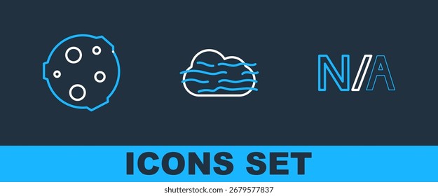 Set line Not applicable, Moon and Fog and cloud icon. Vector