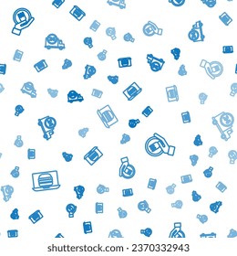 Set line Online ordering burger delivery, and and Fast by car on seamless pattern. Vector