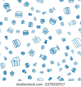 Fijar línea Pedidos y entrega en línea, Redondear las 24 horas y Burger en un patrón sin problemas. Vector