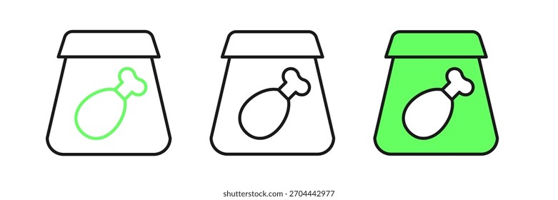 Set line Pedidos en línea y entrega de comida rápida con icono de comida aislado sobre fondo blanco.  Vector